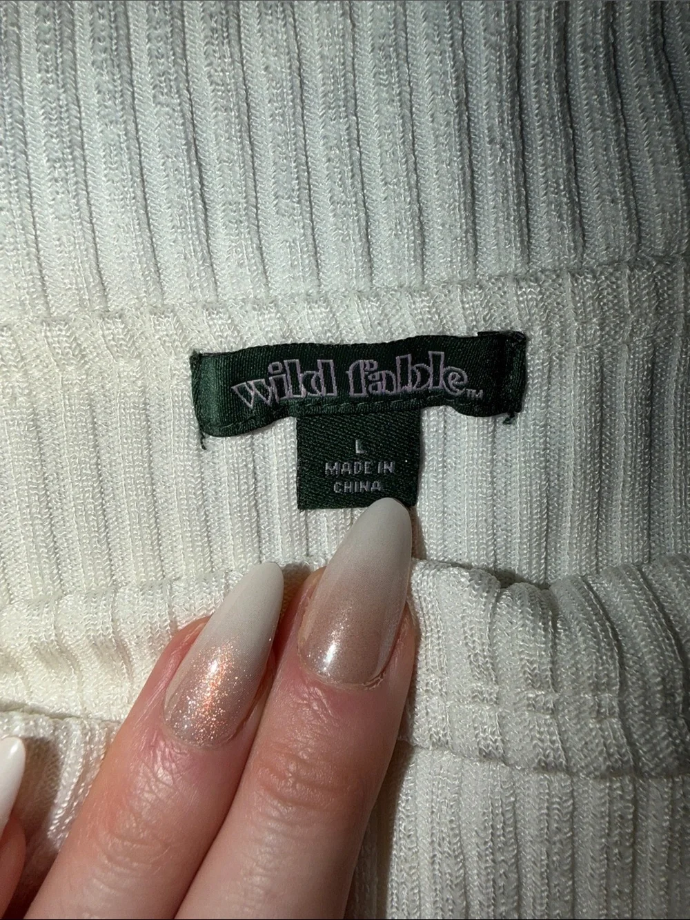 wild fable Cream Ribbed Mini Skirt